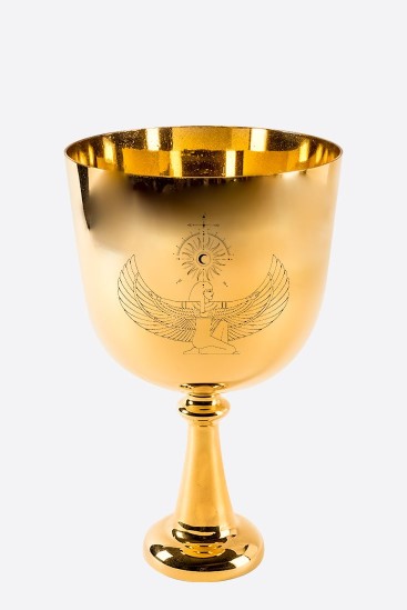 ISIS NETJERETH - 24 carat gold - engraved - 440 or 432 Hz -  Crystal chalice