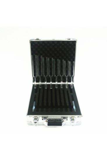 Schachtel mit 8 Stimmgabeln aus Kristall 432 Hz - Cristal Vibrasons