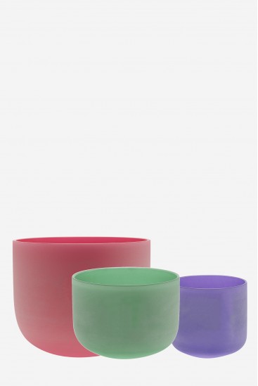 Equilibrium colored Set 432 - 3 Crystal Singing Bowls (C-F-B)