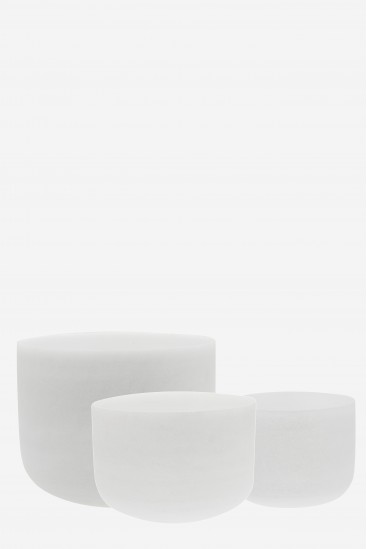 Equilibrium set 432 Hz - set of 3 white crystal bowls (C-F-B)